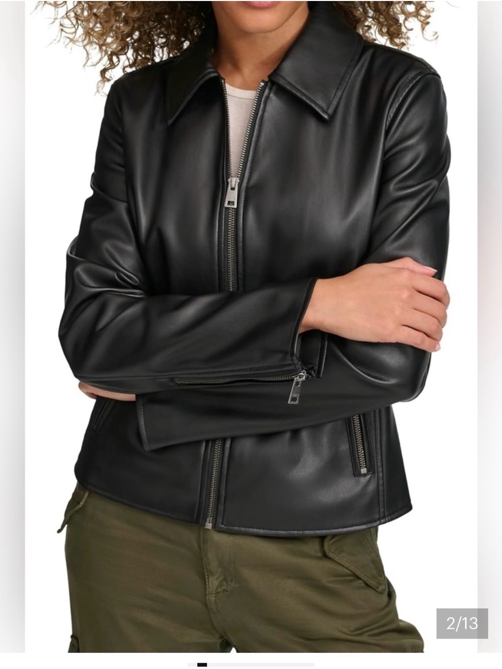 Levi's | (XL) Black Faux Leather Zip-Front Jacket